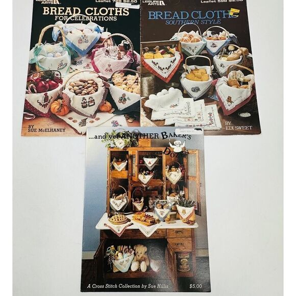 Bread Cloths Cross Stitch Pattern Booklets Vintage Southern Baking Celebrations - Picture 1 of 14